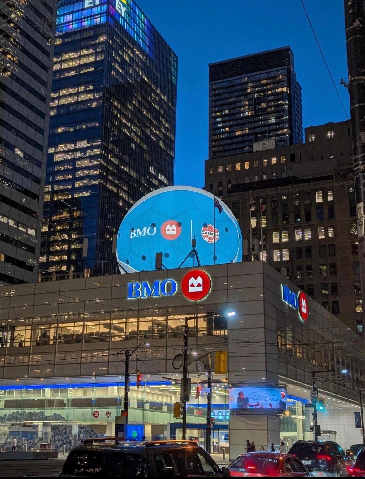 BMO digital sphere at First Canadian Place in Toronto